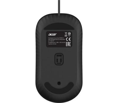 ACER Мышь OMW122 черный оптическая (1200dpi) USB (3but)