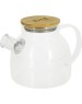 POMIDORO POMI D'ORO P250088 Neri Чайник заварочный стеклянный с фильтром-пружиной и бамбуковой крышкой, 1200мл.