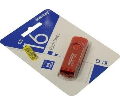 Флэш-напокитель SMARTBUY (SB016GB3TWR) UFD 3.0/3.1 016GB Twist Red