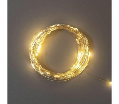 Гирлянда NEON-NIGHT (303-256) Гирлянда Роса 10м, 100LED, цвет свечения теплый белый, IP44, на батарейках 3хАА, с пультом 8 режимов