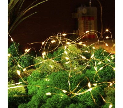 Гирлянда NEON-NIGHT (303-256) Гирлянда Роса 10м, 100LED, цвет свечения теплый белый, IP44, на батарейках 3хАА, с пультом 8 режимов