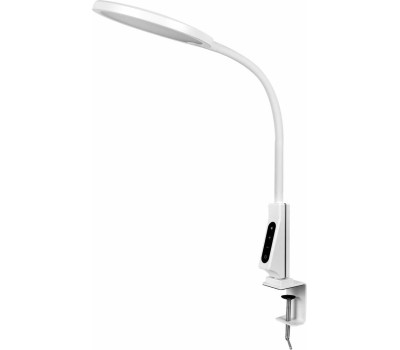 Camelion KD-837 C01 белый LED(Свет-к наст.,на струбц., 7Вт,230В,450лм,сенс.рег.ярк и цвет.темп,USB-5В,1А )