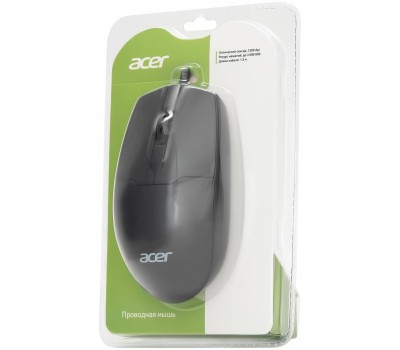 ACER Мышь OMW126 черный оптическая 1200dpi USB 3but (ZL.MCEEE.010)