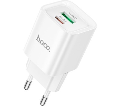 СЗУ HOCO (6942007630276) C147A 1USB+1Type-C 3.0A PD 20W+QC3.0 , White