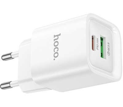 СЗУ HOCO (6942007630276) C147A 1USB+1Type-C 3.0A PD 20W+QC3.0 , White