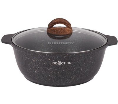 Кастрюля-жаровня KUKMARA Жгои41а а/пр литая 4,0л стекл/кр Granit ultra original индукция