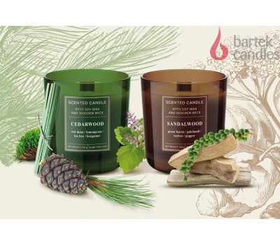 Свеча BARTEK Древесина (WOOD) 150гр в стакане