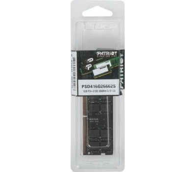 Оперативная память PATRIOT Оперативная память Signature PSD416G26662S DDR4 - 1x 16ГБ 2666МГц, для ноутбуков (SO-DIMM), Ret