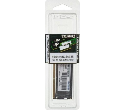 Оперативная память PATRIOT Оперативная память Signature PSD416G26662S DDR4 - 1x 16ГБ 2666МГц, для ноутбуков (SO-DIMM), Ret