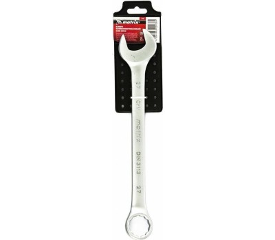 Комбинированный ключ MATRIX Ключ комбинированный, 27 мм, CrV, матовый хром 15120