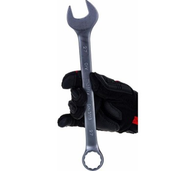 Комбинированный ключ MATRIX Ключ комбинированный, 27 мм, CrV, матовый хром 15120