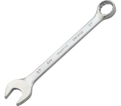 Комбинированный ключ MATRIX Ключ комбинированный, 27 мм, CrV, матовый хром 15120