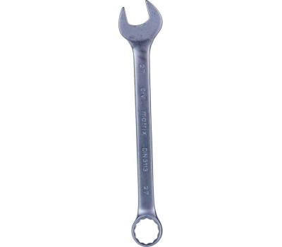 Комбинированный ключ MATRIX Ключ комбинированный, 27 мм, CrV, матовый хром 15120