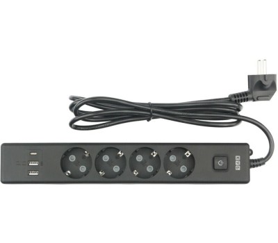 POWERCUBE Сетевой удлинитель PC-7B-2M, 1.9м, черный