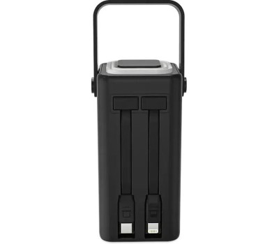 TTEC Внешний аккумулятор ReCharger Extreme LCD 20.000mAh PD Powerbank 20W со встроенными кабелями USB-C/Lightning и ручкой для переноса. Цвет: черный