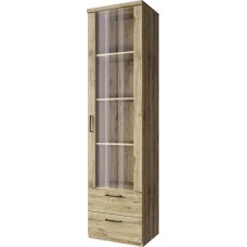 Модульная мебель АНРЭКС DOORSET Шкаф с витриной 1V2S. Цвет ДУБ НАВАРРА (2 уп.)