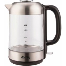 Чайник электрический DOMFY DSM-EK401, 2200Вт, черный и прозрачный
