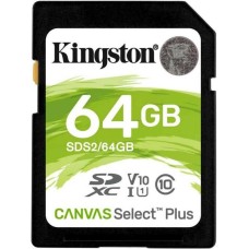 KINGSTON SDS2/64GB SDXC UHS-I Canvas Select Plus 64 ГБ Class 10 без адаптера