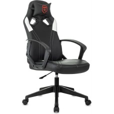 мебель ZOMBIE Кресло игровое 50 черный/белый эко.кожа крестов. пластик