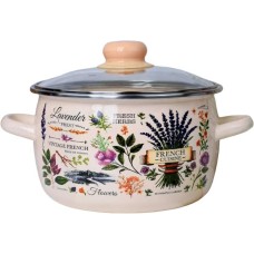 Кастрюля APPETITE 1RC181S Эдем эмал сфер 3,0л стекл/кр