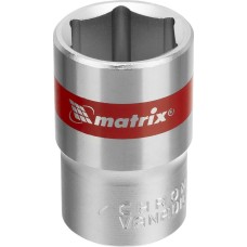 Головка торцевая MATRIX Головка торцевая, 18 мм, шестигранная, CrV, под квадрат 1/2, хромированная 13118