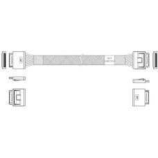 JPC Кабель P5200DR01000-1 Cable OCuLink x8 80P (прямой Straight Type) -TO- OCuLink x8 80P (прямой Straight Type) , 85 Ohm, L:100cm