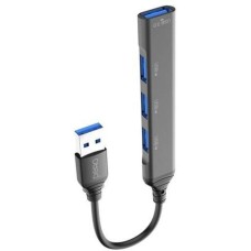 PERO Адаптер MH01, USB A (m) - USB-A (f)/3хUSB-A (f), 0.195м, серый