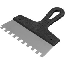 СИБРТЕХ Шпатель из нержавеющей стали, 200 мм, зуб 10 х 10 мм, пластмассовая ручка 85482