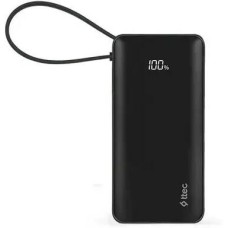 TTEC Внешний аккумулятор ReCharger LCD 10000mAh PD 20W Powerbank USB-C&USB-A со встроенным кабелем USB-C. Цвет: черный