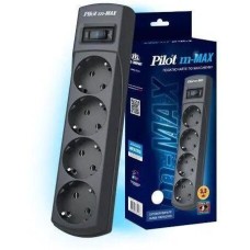 PILOT Сетевой фильтр m-MAX 7м (4 розетки) серый (коробка)
