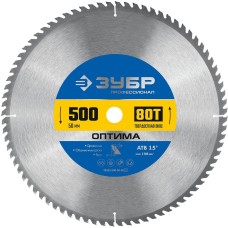 ЗУБР Оптима, 500 x 50 мм, 80Т, пильный диск по дереву, Профессионал (36903-500-50-80)