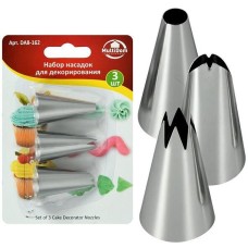 MULTIDOM Набор насадок для декорирования, 3шт. Размер 2,5х4,5 см. DA8-162