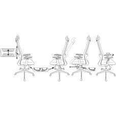 БЮРОКРАТ Кресло эргономичное MC-912-H черный сетка с подголов. крестов. металл хром