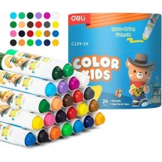 DELI Гелевые мелки EC224-24 Color Kids кругл. 24цв. дл.80мм д.15мм