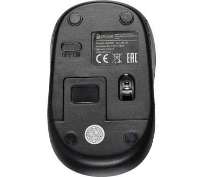 Мышь ОКЛИК 665MW черный/красный оптическая (1000dpi) беспроводная USB (3but)