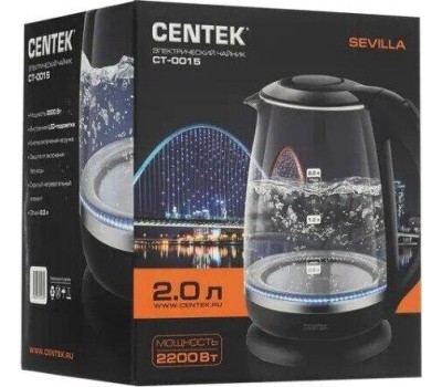 Чайник электрический CENTEK CT-0015 (2л. стекло)