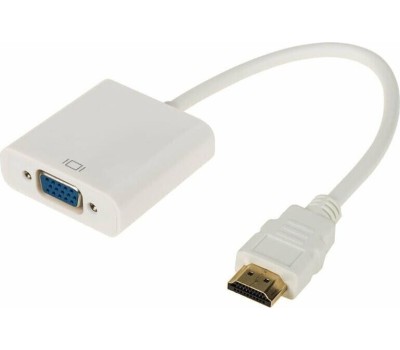 Переходник REXANT (17-6934) Переходник штекер HDMI - гнездо VGA провод + 3.5мм с питанием белый