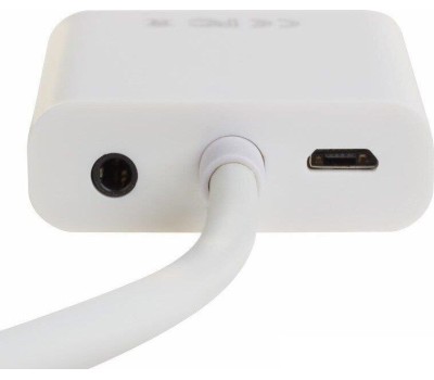 Переходник REXANT (17-6934) Переходник штекер HDMI - гнездо VGA провод + 3.5мм с питанием белый