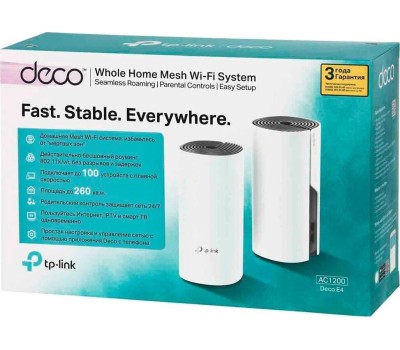 Бесшовный Mesh роутер TP-LINK Deco E4, белый