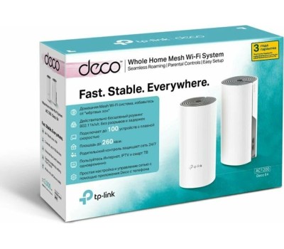 Бесшовный Mesh роутер TP-LINK Deco E4, белый