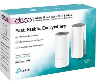 Бесшовный Mesh роутер TP-LINK Deco E4, белый