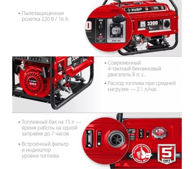 Генератор бензиновый ЗУБР СБ-3300Е Генератор бензиновый