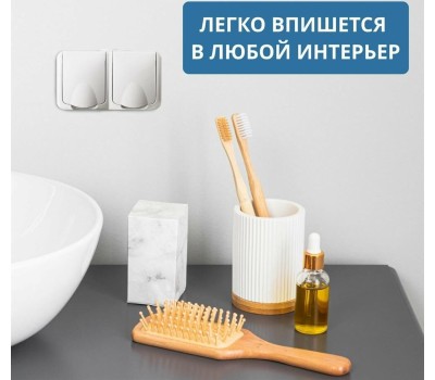 KRANZ (KR-78-0607) БЛОК ГОРИЗОНТАЛЬНЫЙ 2 РОЗЕТКИ (КЕРАМИКА) MINI OG IP54 С ЗАЗЕМЛЕНИЕМ, О/У, БЕЛЫЙ