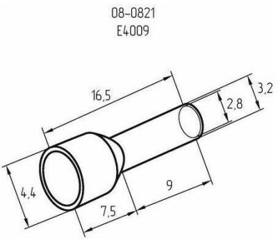 REXANT (06-0408-A) НШВИ 4.0-9/Е 4,0-9/Е4009, F-9 ММ, 4 ММ2, СЕРЫЙ