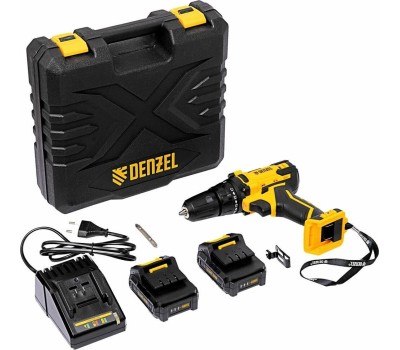 Дрель аккумуляторная DENZEL CDL-18-02BM Дрель-шуруповерт аккумуляторная , LI-ION, 18 В, 2 аккумулятор 26116