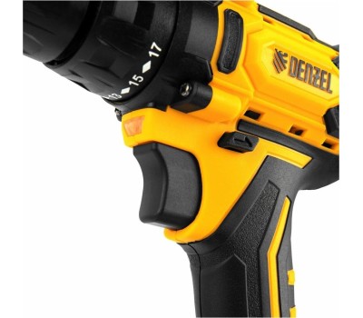 Дрель аккумуляторная DENZEL CDL-18-02BM Дрель-шуруповерт аккумуляторная , LI-ION, 18 В, 2 аккумулятор 26116