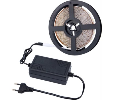 Лента светодиодная LAMPER (142-401) Комплект светодиодной ленты 5 м с блоком питания IP65, холодное белое свечение 6500 К LAMPER