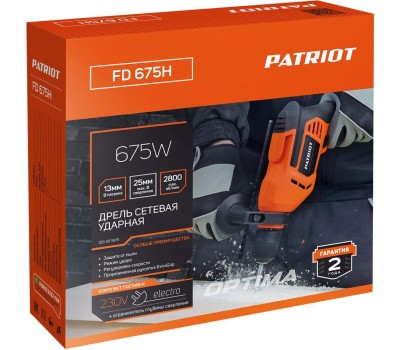 Дрель электрическая ударная PATRIOT 120301675 FD 675 H Дрель электрическая ударная