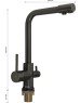 Смеситель для кухни MAGNUS 8247 Смеситель кухонный ГРАФИТ, шаровый, с двойным выпуском воды для фильтра, материал латунь
