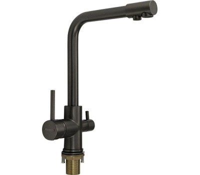 Смеситель для кухни MAGNUS 8247 Смеситель кухонный ГРАФИТ, шаровый, с двойным выпуском воды для фильтра, материал латунь